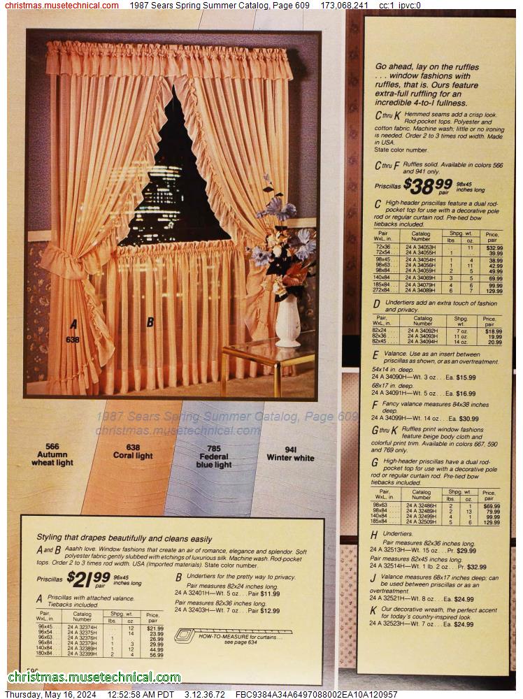 1987 Sears Spring Summer Catalog, Page 609