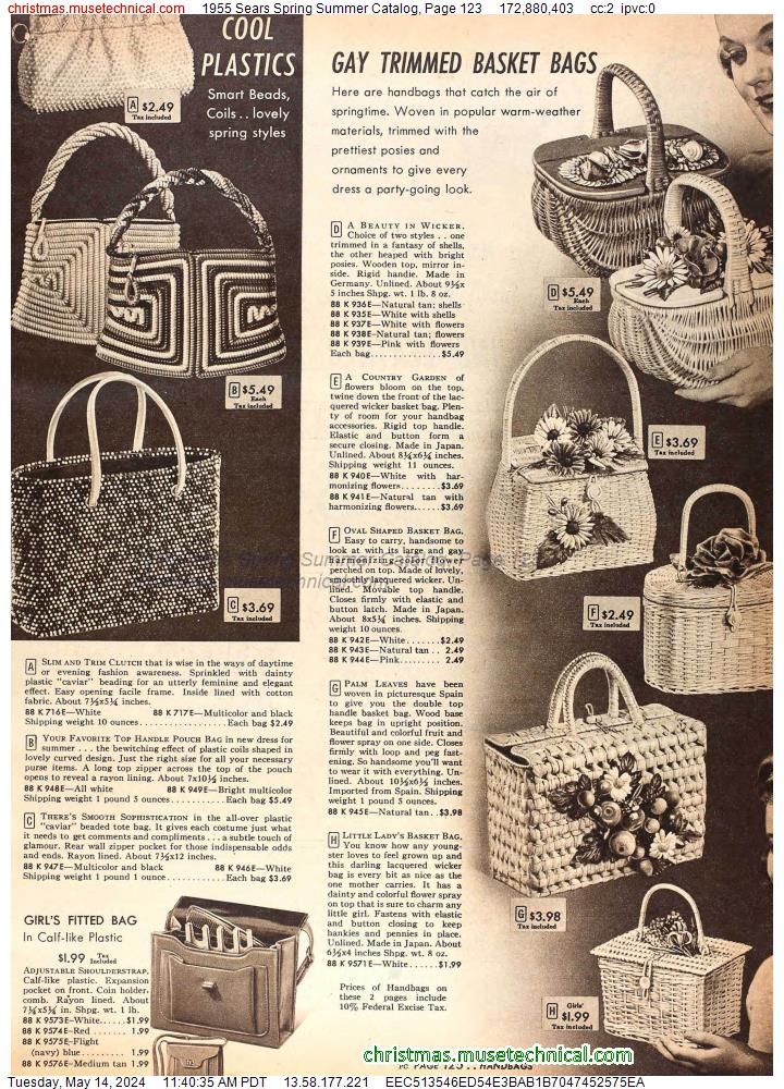1955 Sears Spring Summer Catalog, Page 123