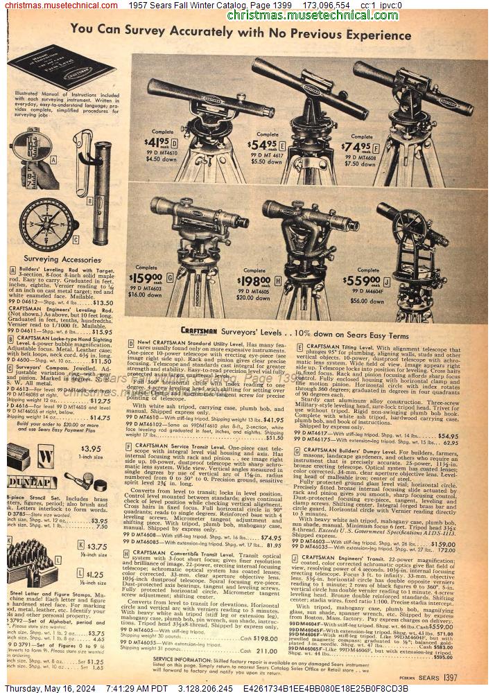 1957 Sears Fall Winter Catalog, Page 1399