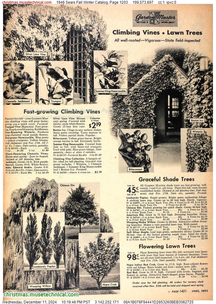 1946 Sears Fall Winter Catalog, Page 1203