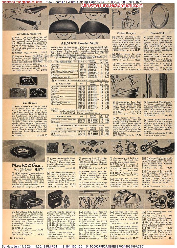 1957 Sears Fall Winter Catalog, Page 1213
