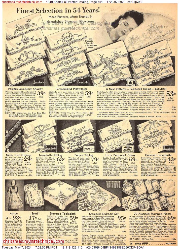 1940 Sears Fall Winter Catalog, Page 751