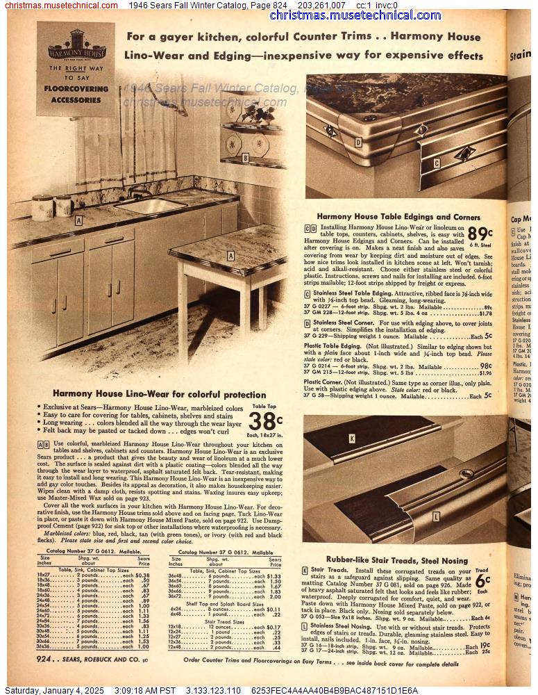 1946 Sears Fall Winter Catalog, Page 824