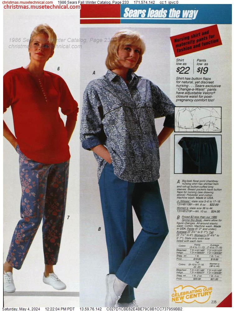 1986 Sears Fall Winter Catalog, Page 233