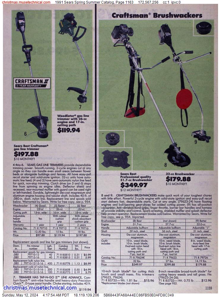 1991 Sears Spring Summer Catalog, Page 1163