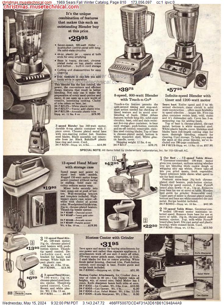 1969 Sears Fall Winter Catalog, Page 810