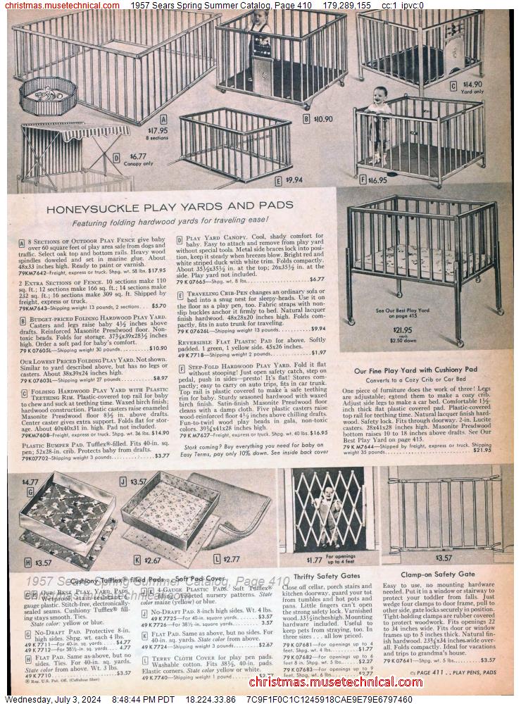 1957 Sears Spring Summer Catalog, Page 410