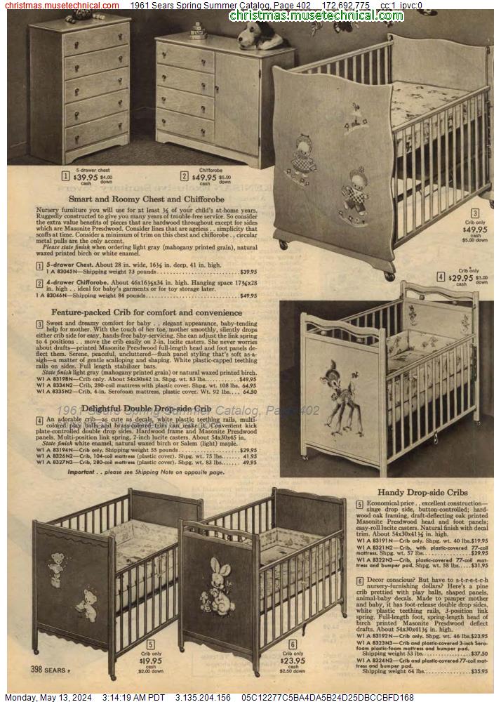 1961 Sears Spring Summer Catalog, Page 402