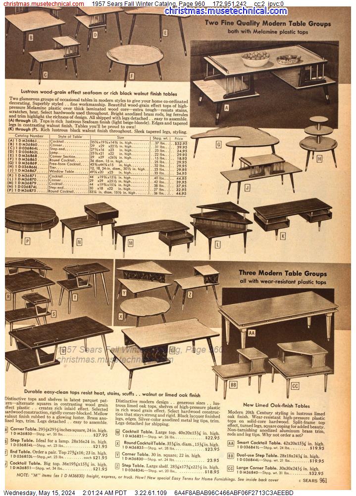1957 Sears Fall Winter Catalog, Page 960