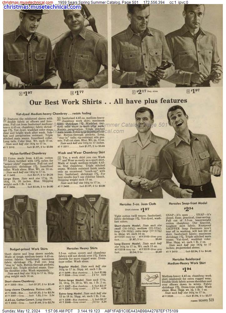 1959 Sears Spring Summer Catalog, Page 501
