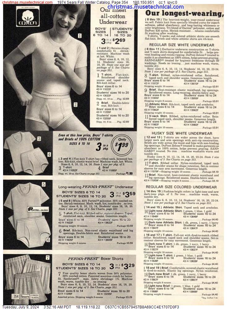 1974 Sears Fall Winter Catalog, Page 354