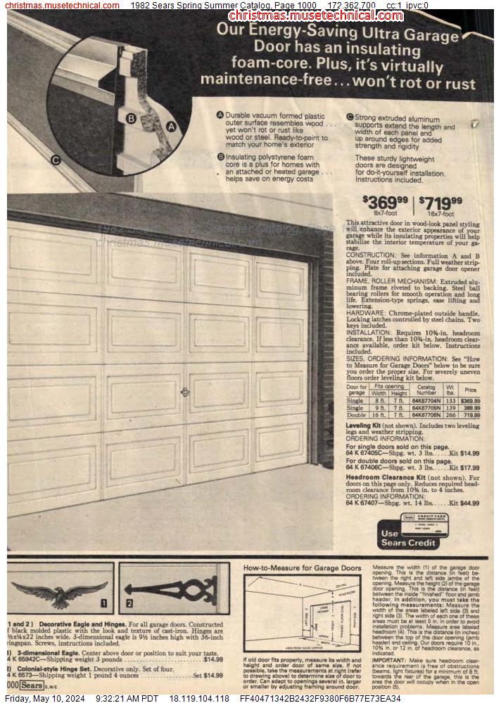 1982 Sears Spring Summer Catalog, Page 1000
