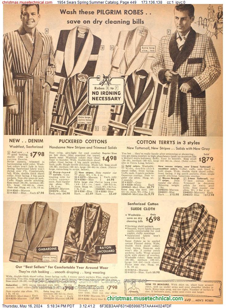 1954 Sears Spring Summer Catalog, Page 449