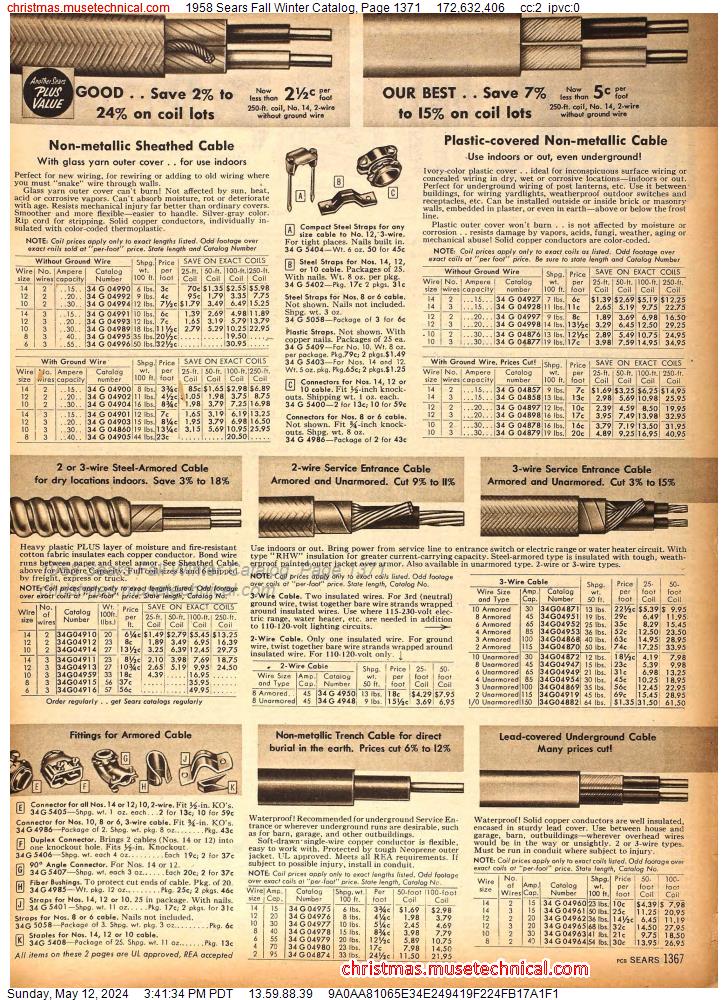 1958 Sears Fall Winter Catalog, Page 1371