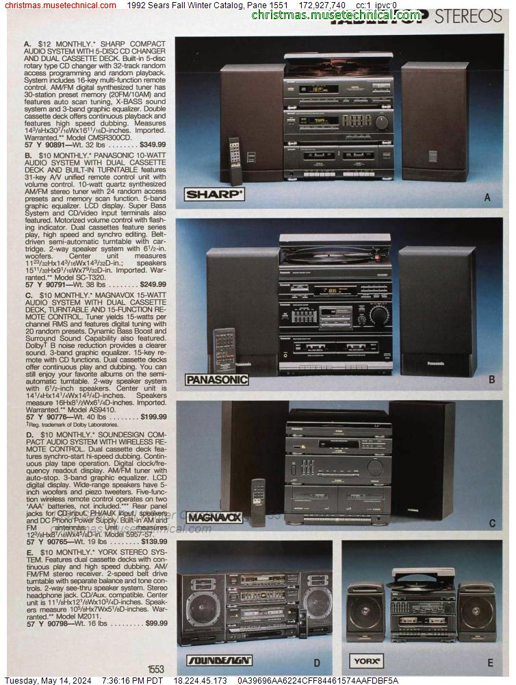 1992 Sears Fall Winter Catalog, Page 1551