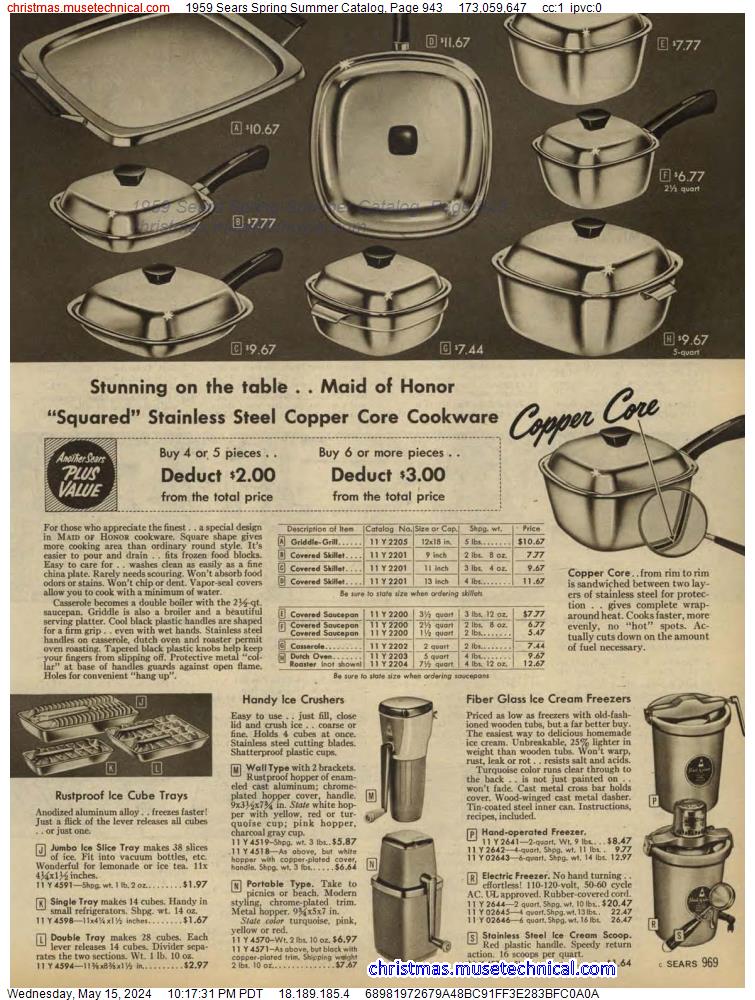 1959 Sears Spring Summer Catalog, Page 943