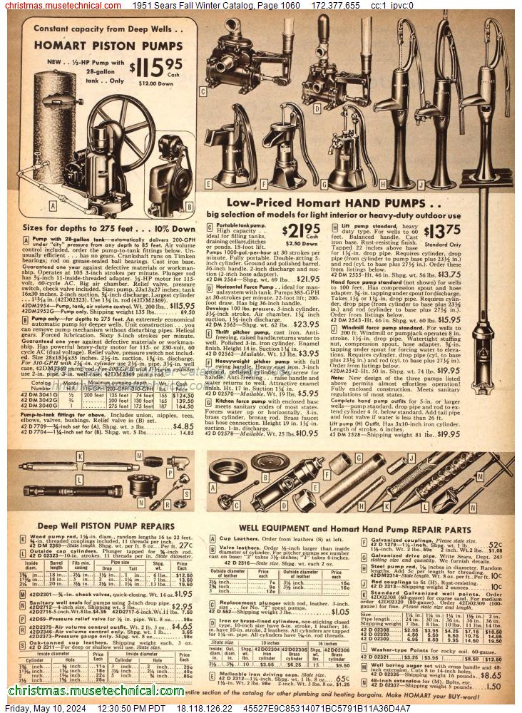 1951 Sears Fall Winter Catalog, Page 1060
