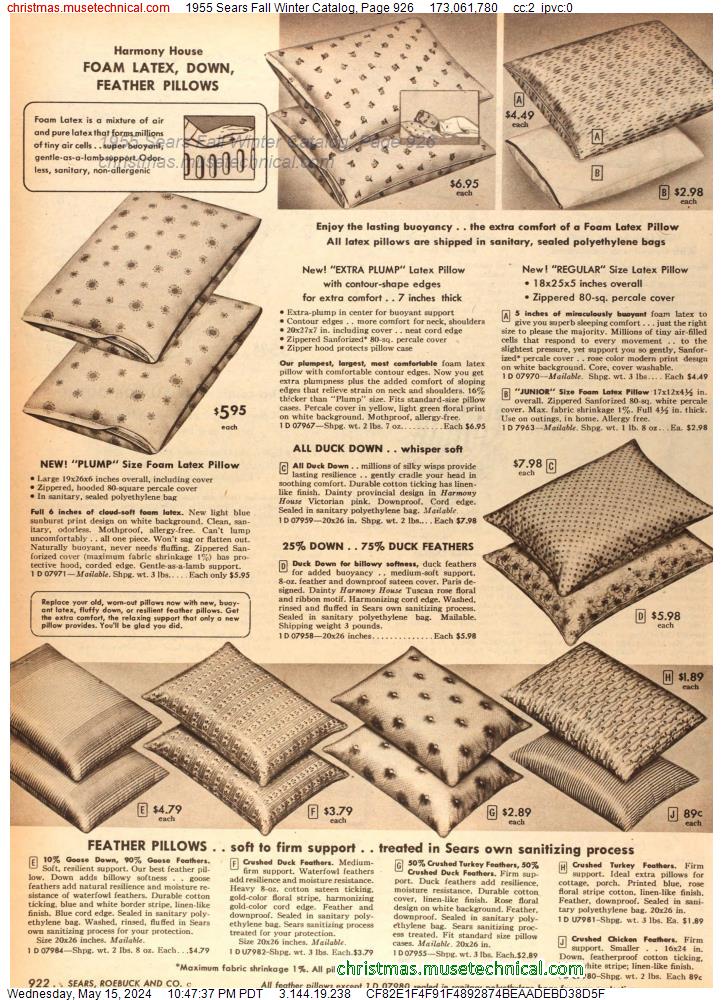 1955 Sears Fall Winter Catalog, Page 926