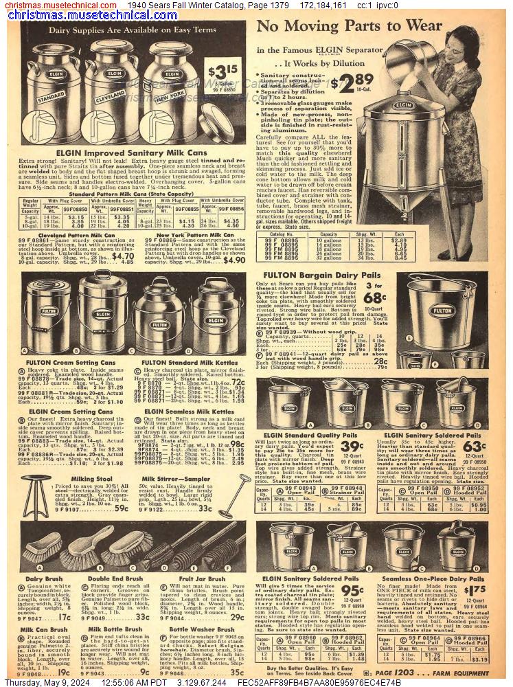 1940 Sears Fall Winter Catalog, Page 1379