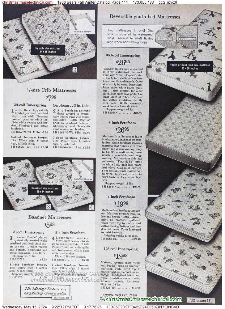 1966 Sears Fall Winter Catalog, Page 111