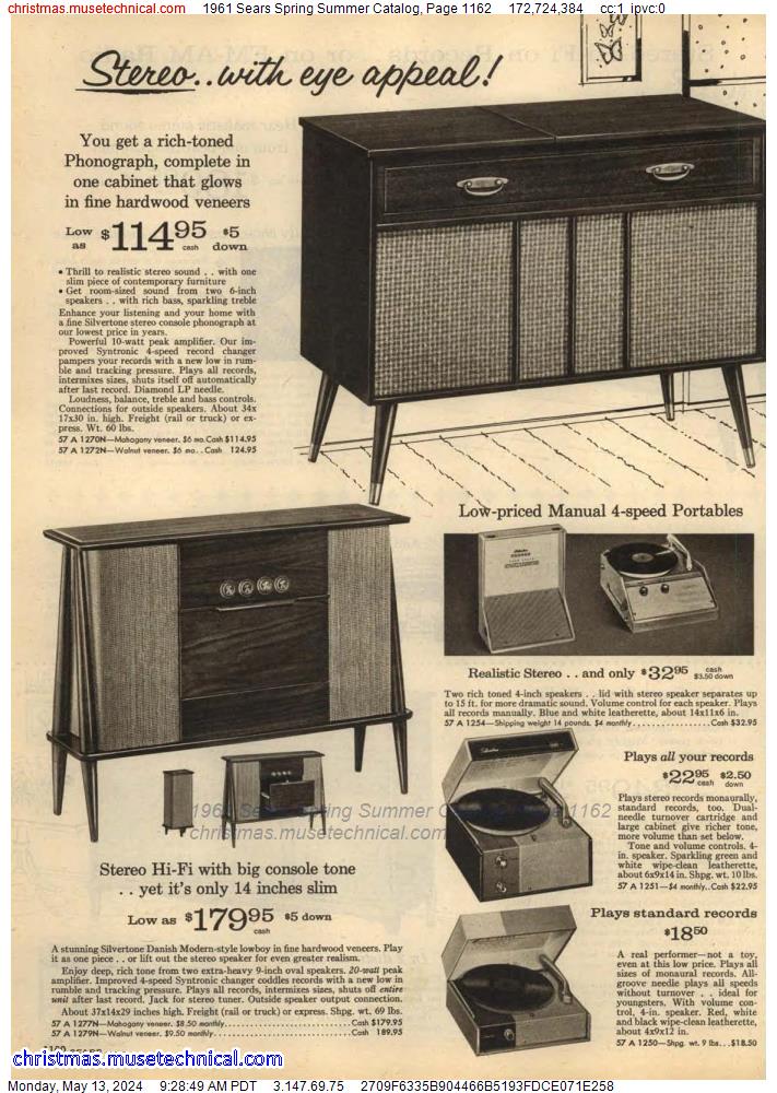 1961 Sears Spring Summer Catalog, Page 1162