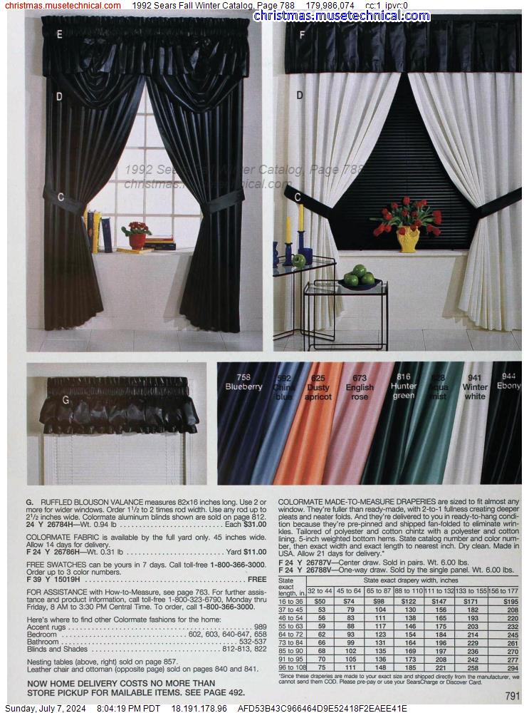1992 Sears Fall Winter Catalog, Page 788