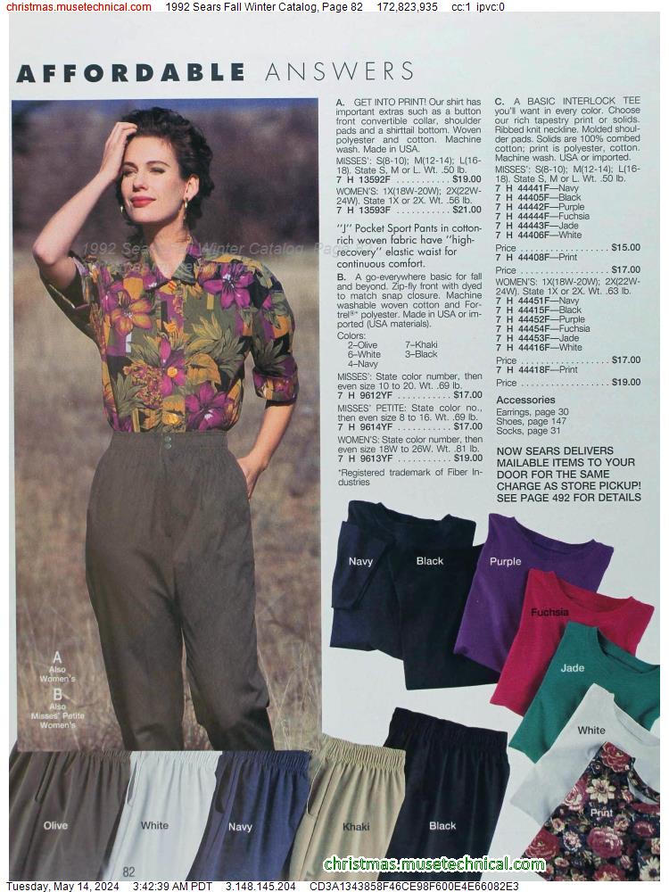 1992 Sears Fall Winter Catalog, Page 82