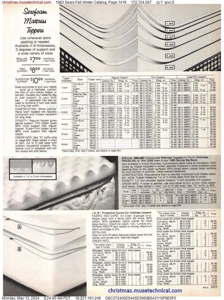 1983 Sears Fall Winter Catalog, Page 1419