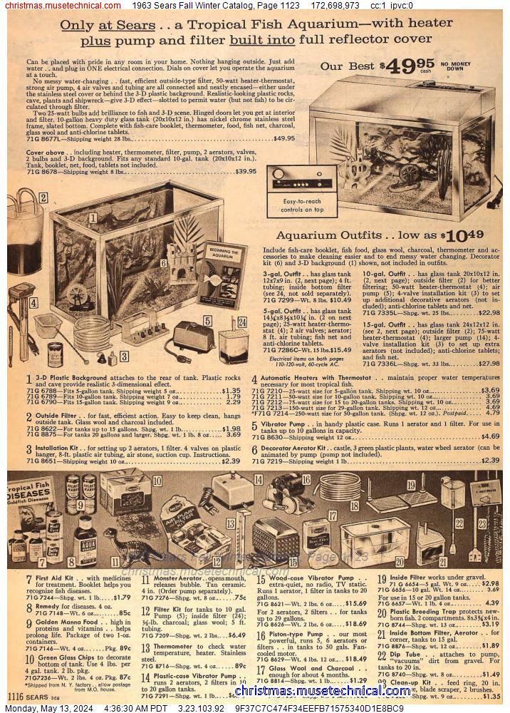 1963 Sears Fall Winter Catalog, Page 1123