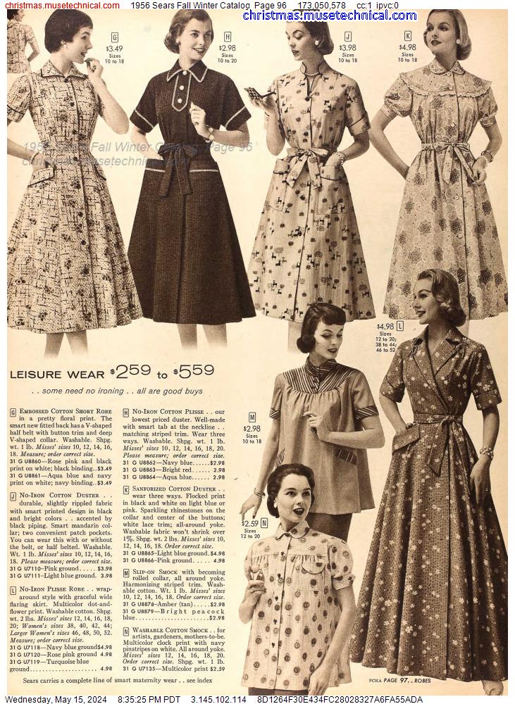 1956 Sears Fall Winter Catalog, Page 96