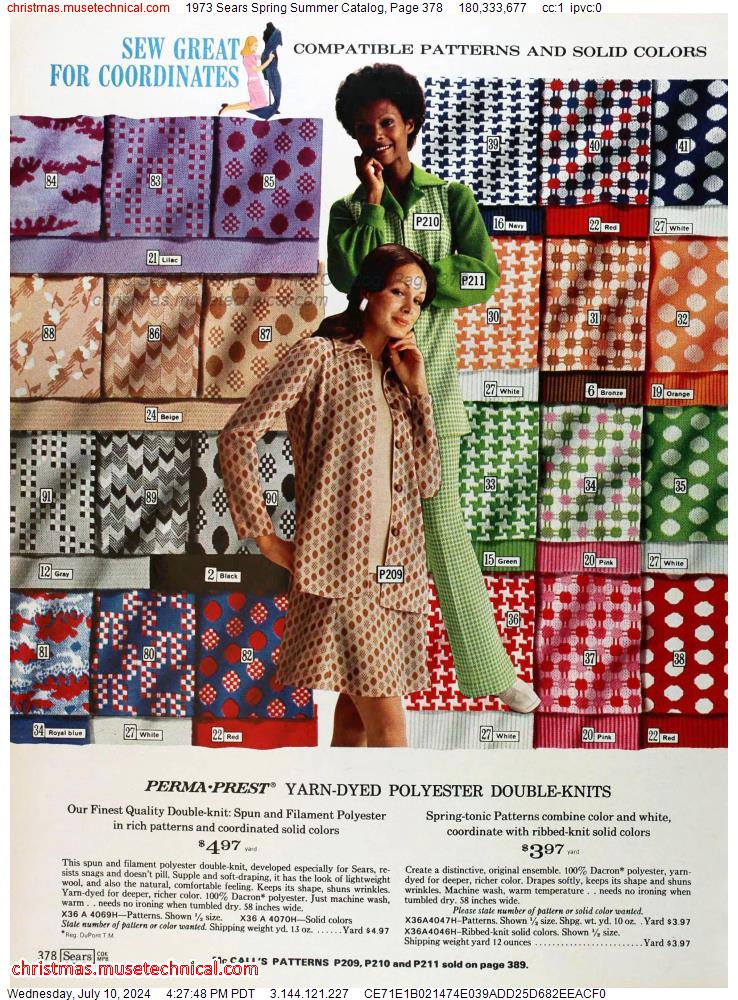 1973 Sears Spring Summer Catalog, Page 378