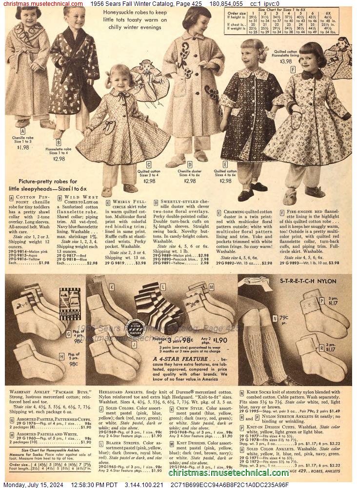 1956 Sears Fall Winter Catalog, Page 425