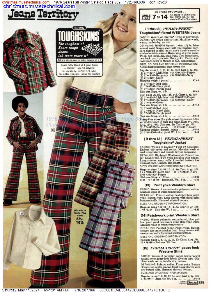 1976 Sears Fall Winter Catalog, Page 389