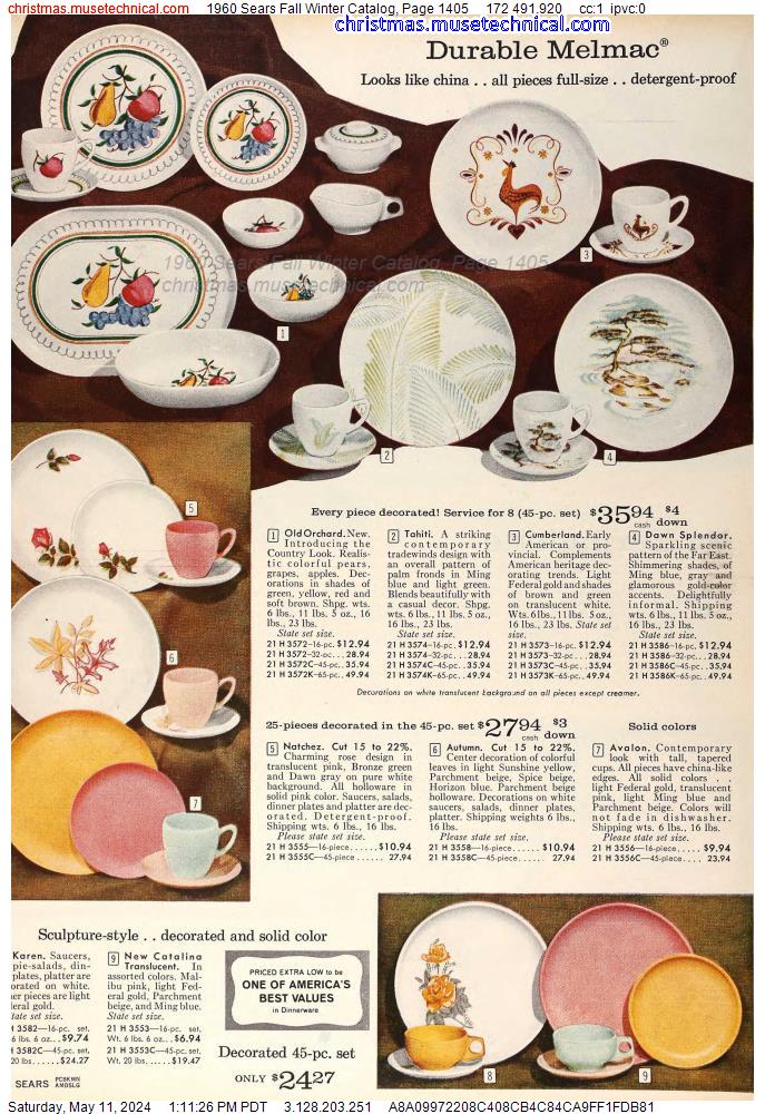 1960 Sears Fall Winter Catalog, Page 1405