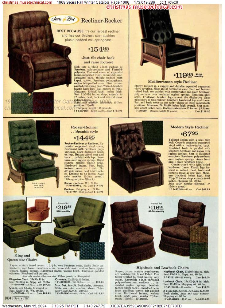 1969 Sears Fall Winter Catalog, Page 1006