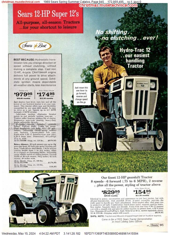 1969 Sears Spring Summer Catalog, Page 945