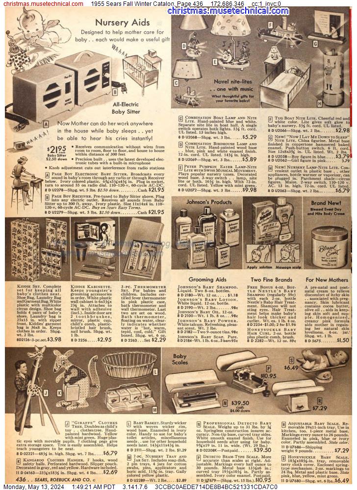1955 Sears Fall Winter Catalog, Page 436