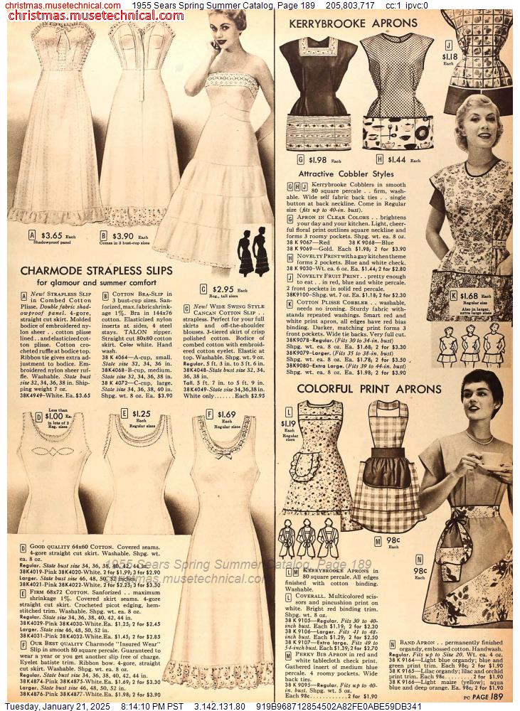 1955 Sears Spring Summer Catalog, Page 189