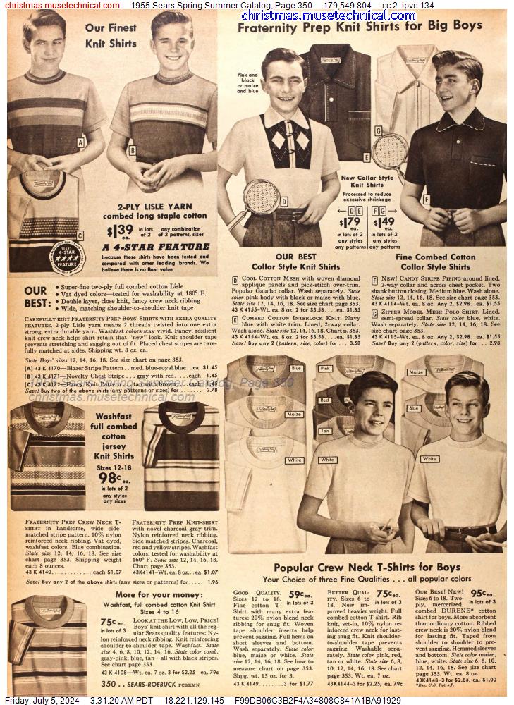 1955 Sears Spring Summer Catalog, Page 350