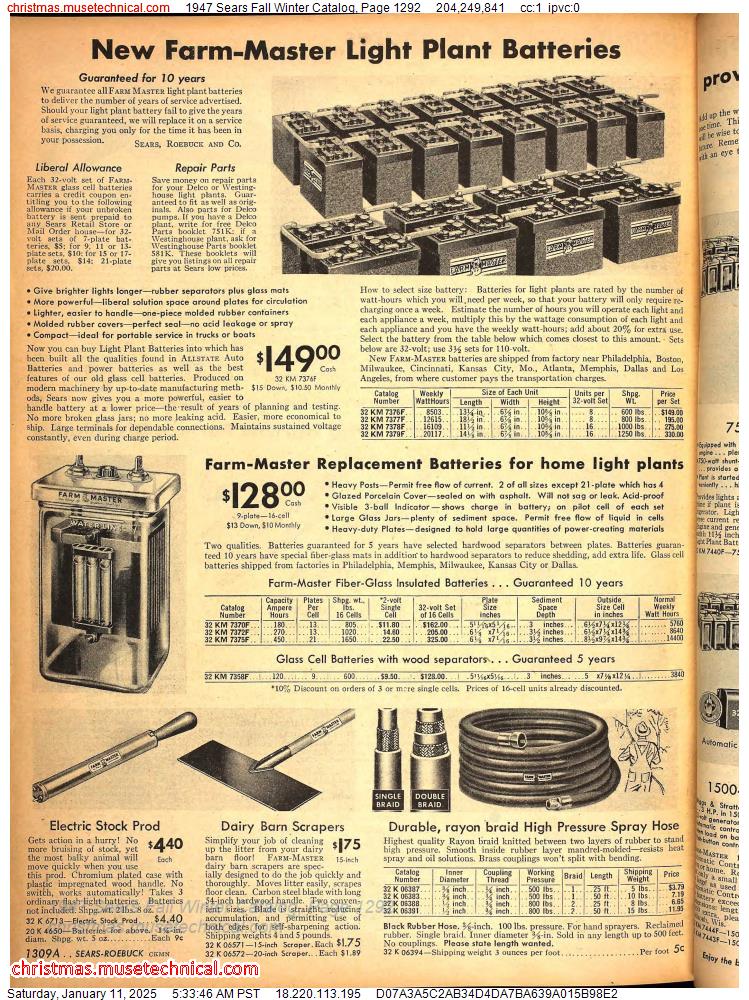 1947 Sears Fall Winter Catalog, Page 1292