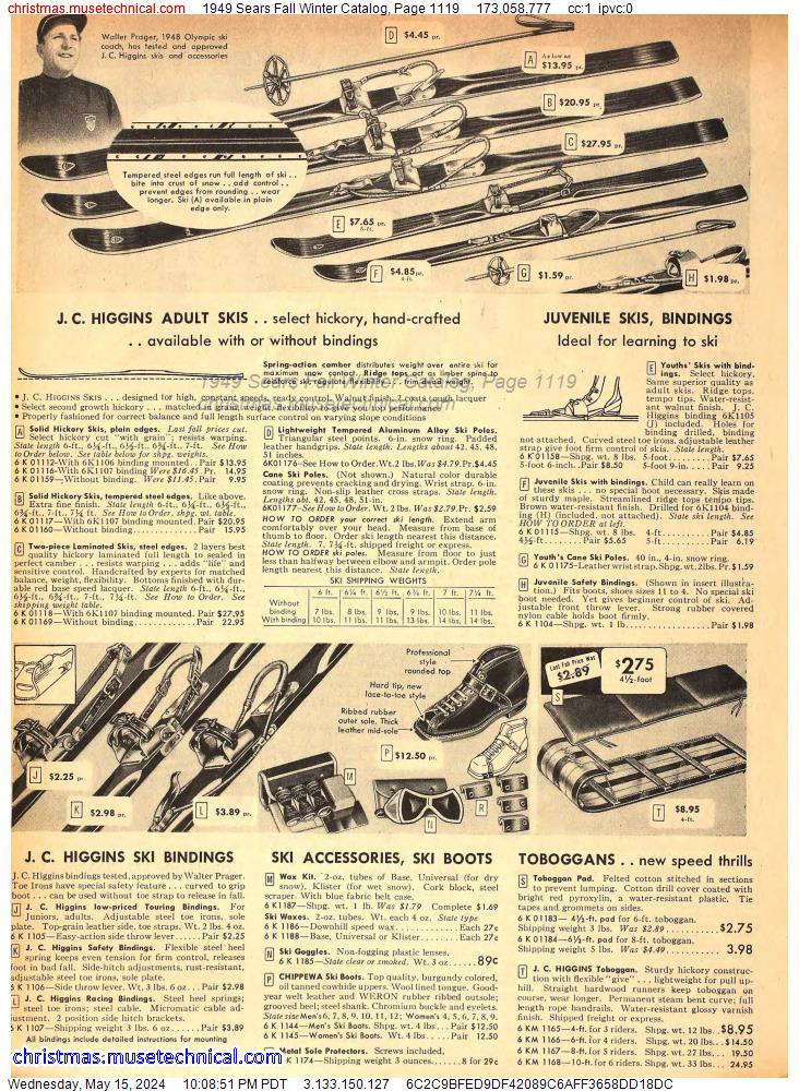 1949 Sears Fall Winter Catalog, Page 1119