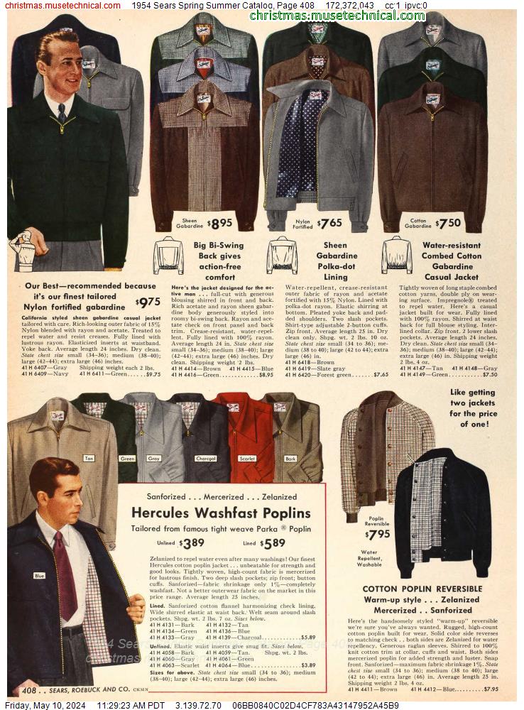 1954 Sears Spring Summer Catalog, Page 408