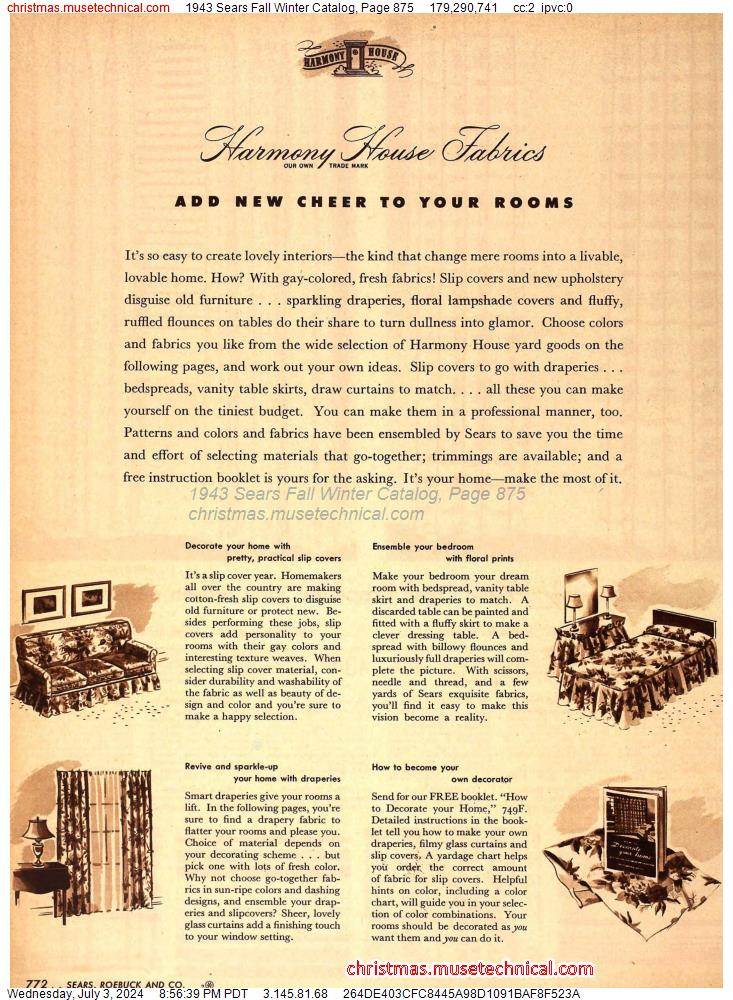 1943 Sears Fall Winter Catalog, Page 875