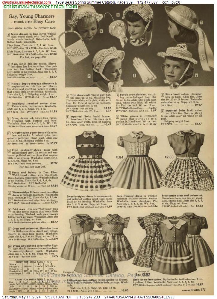 1959 Sears Spring Summer Catalog, Page 359