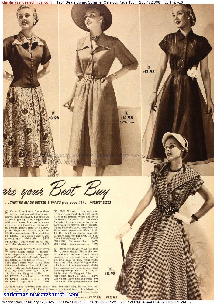 1951 Sears Spring Summer Catalog, Page 133