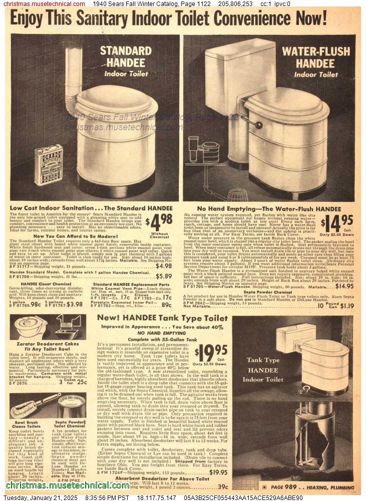 1940 Sears Fall Winter Catalog, Page 1122