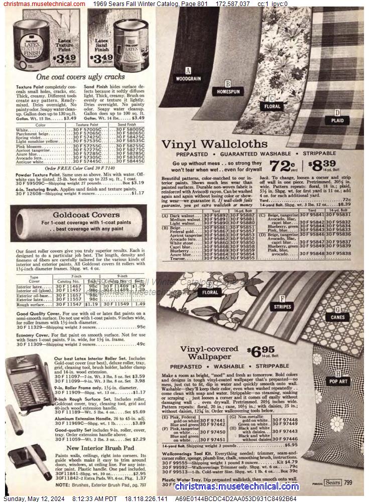 1969 Sears Fall Winter Catalog, Page 801