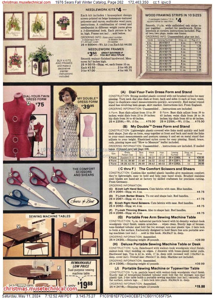 1976 Sears Fall Winter Catalog, Page 262