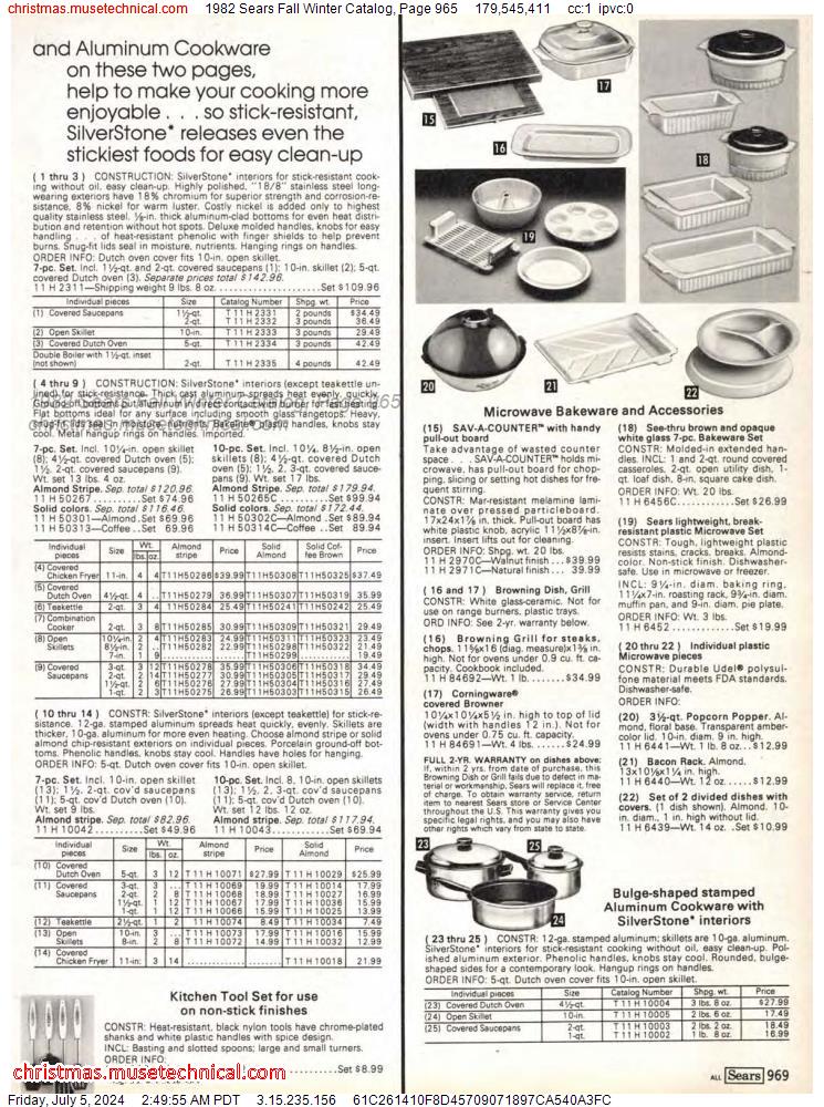1982 Sears Fall Winter Catalog, Page 965