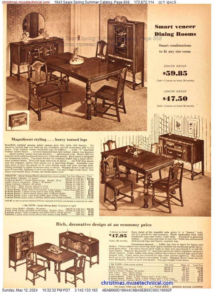 1943 Sears Spring Summer Catalog, Page 858